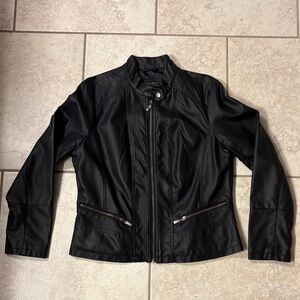 Juniors Like New Large Black Faux Leather Jacket